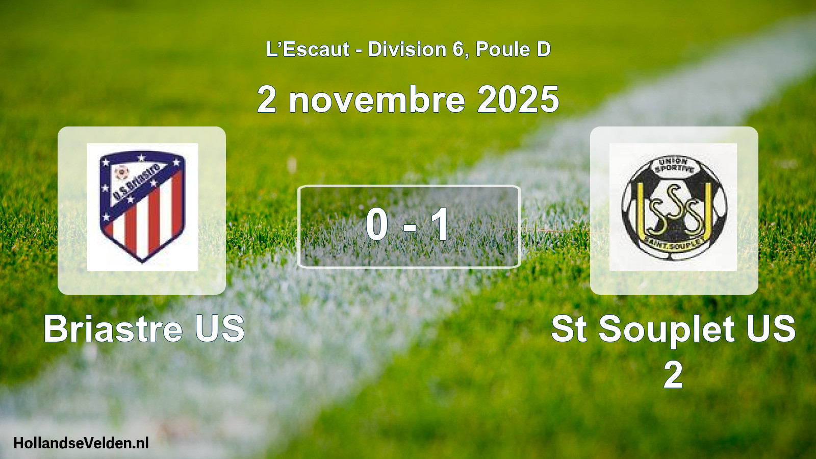 Match joué: Briastre US - St Souplet US 2 0 - 1 (2 novembre 2025)