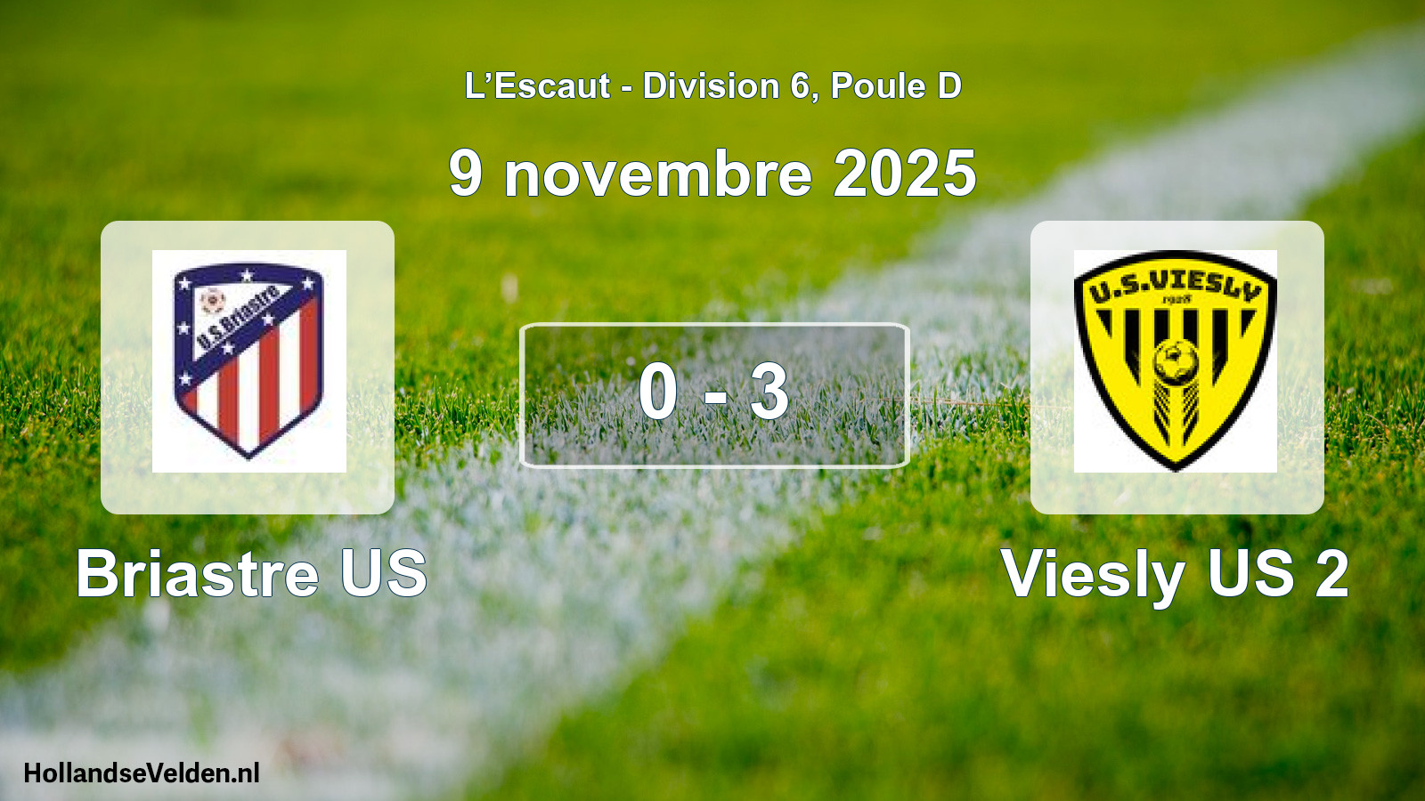Match joué: Briastre US - Viesly US 2 0 - 3 (9 novembre 2025)