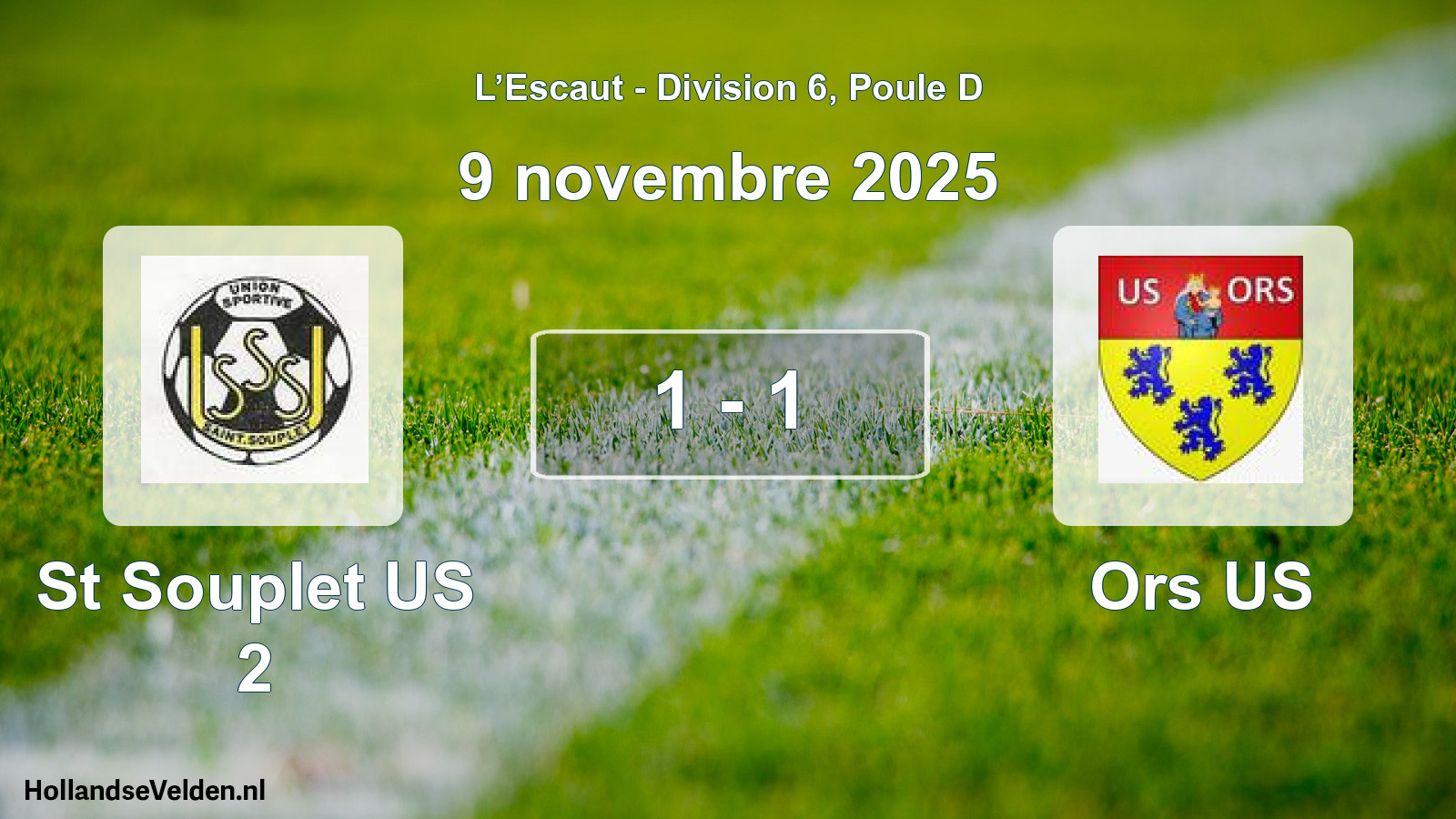 Match joué: St Souplet US 2 - Ors US 1 - 1 (9 novembre 2025)