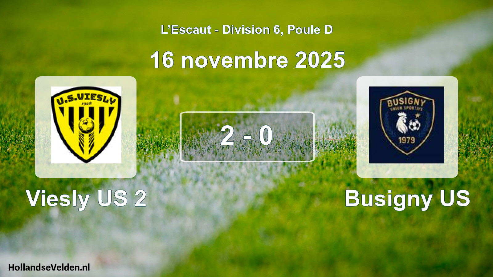 Match joué: Viesly US 2 - Busigny US 2 - 0 (16 novembre 2025)