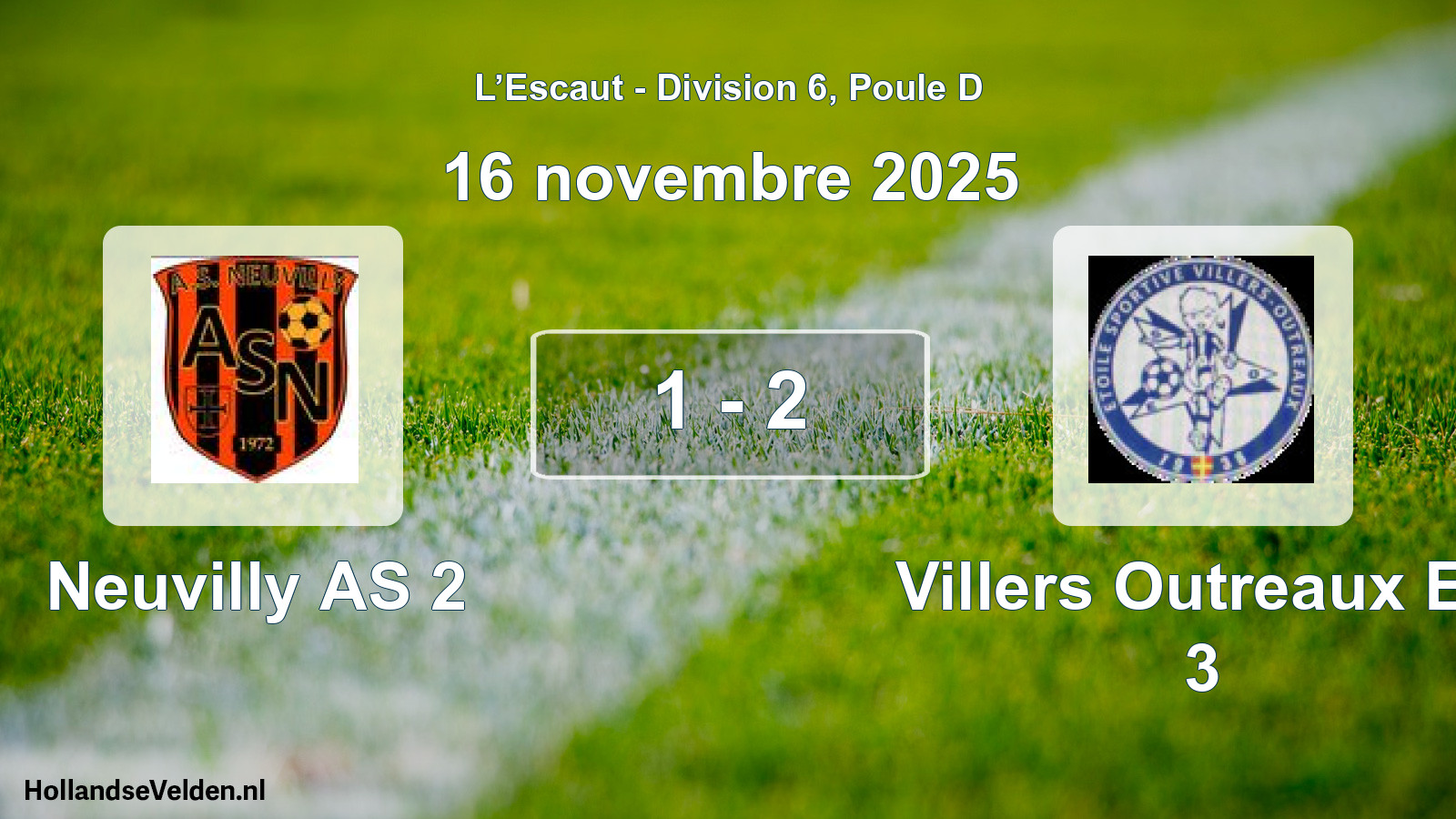 Match joué: Neuvilly AS 2 - Villers Outreaux Es 3 1 - 2 (16 novembre 2025)