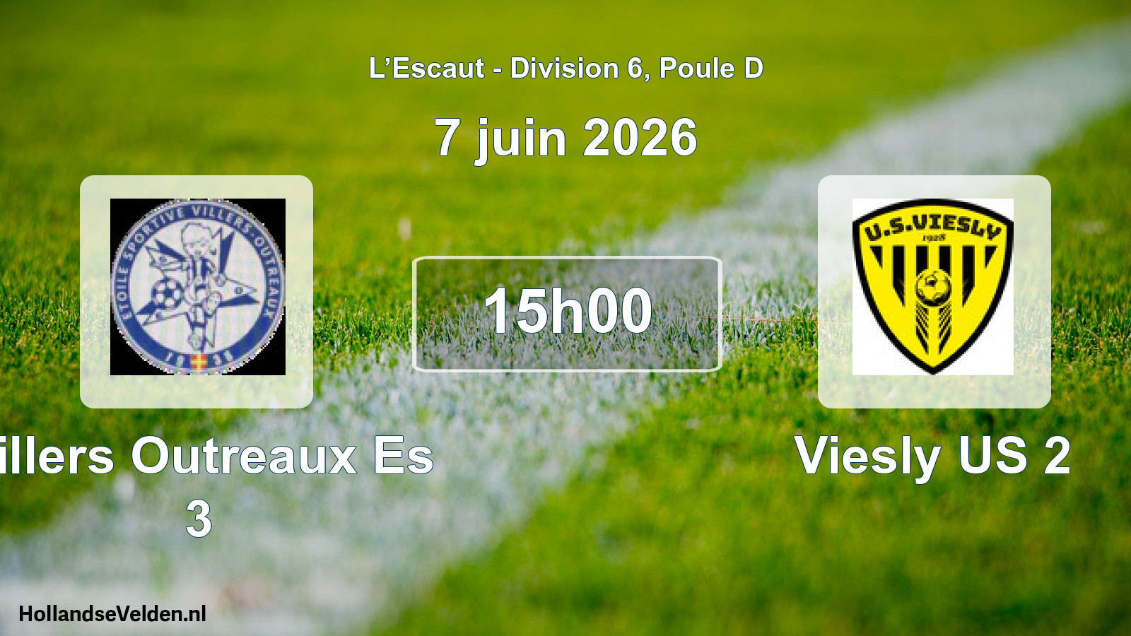 Match programmé: Villers Outreaux Es 3 - Viesly US 2 (7 juin 2026)