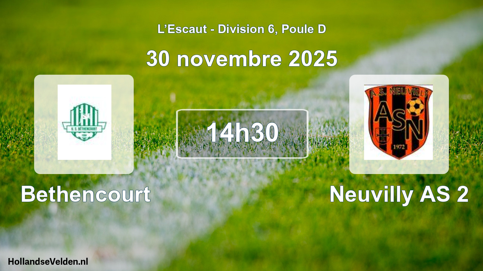 Match programmé: Bethencourt - Neuvilly AS 2 (30 novembre 2025)