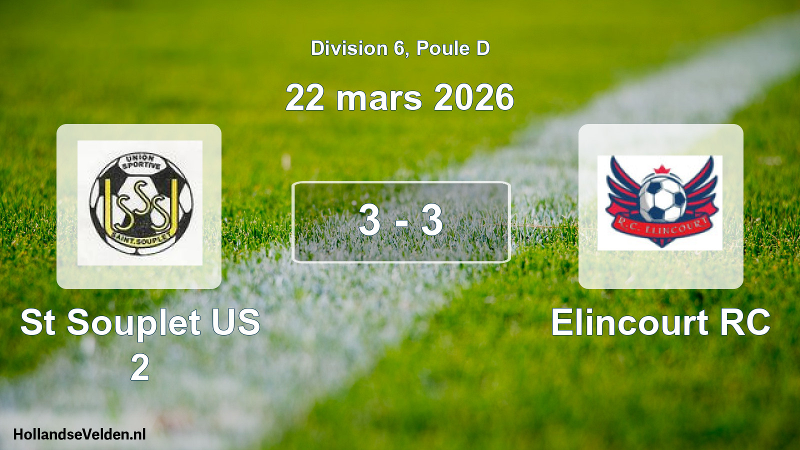 Total number of matches played: St Souplet US 2 - Elincourt RC 3 - 3 (22 March 2026)