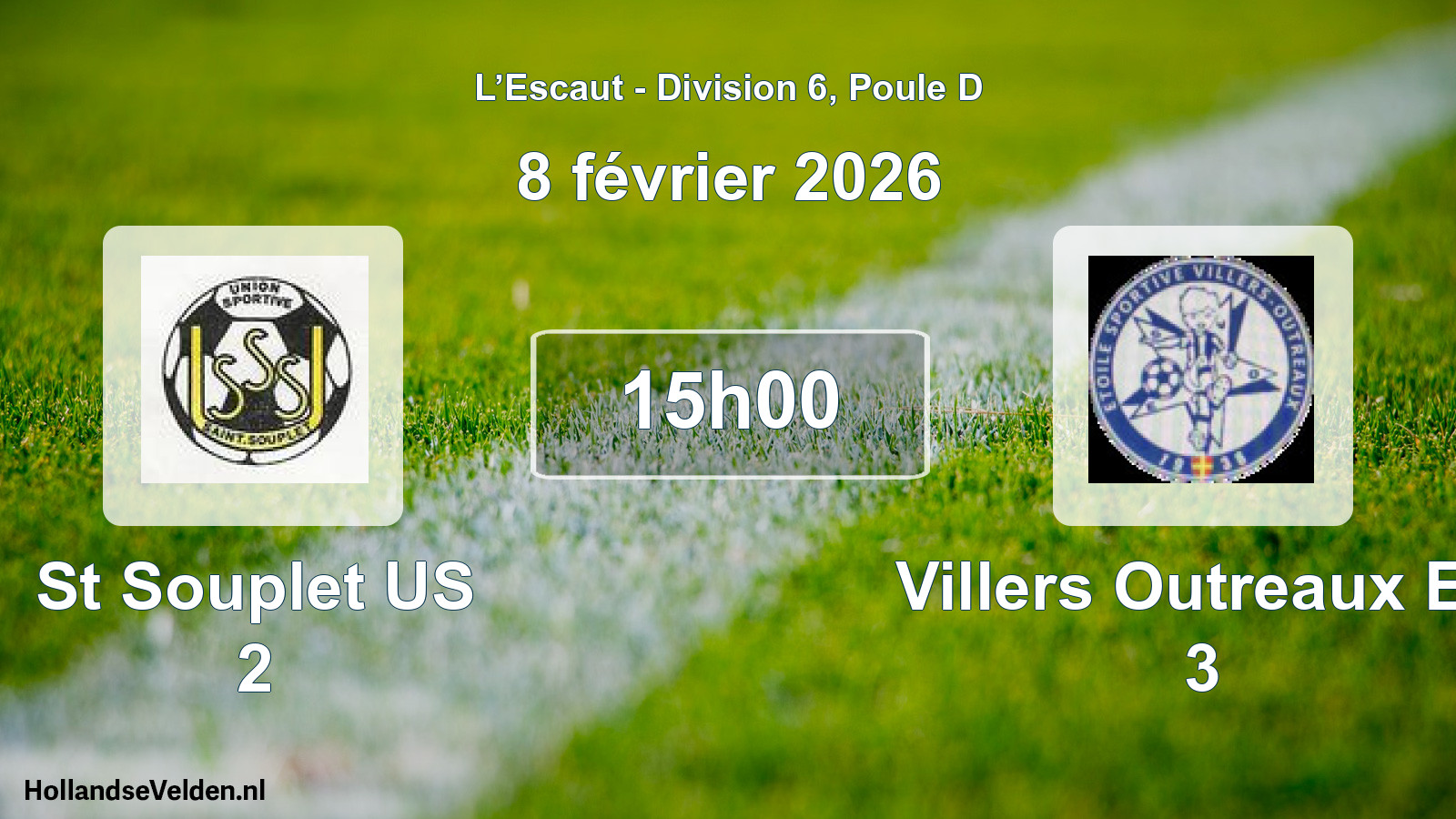 Geplande wedstrijd: St Souplet US 2 - Villers Outreaux Es 3 (8 februari 2026)