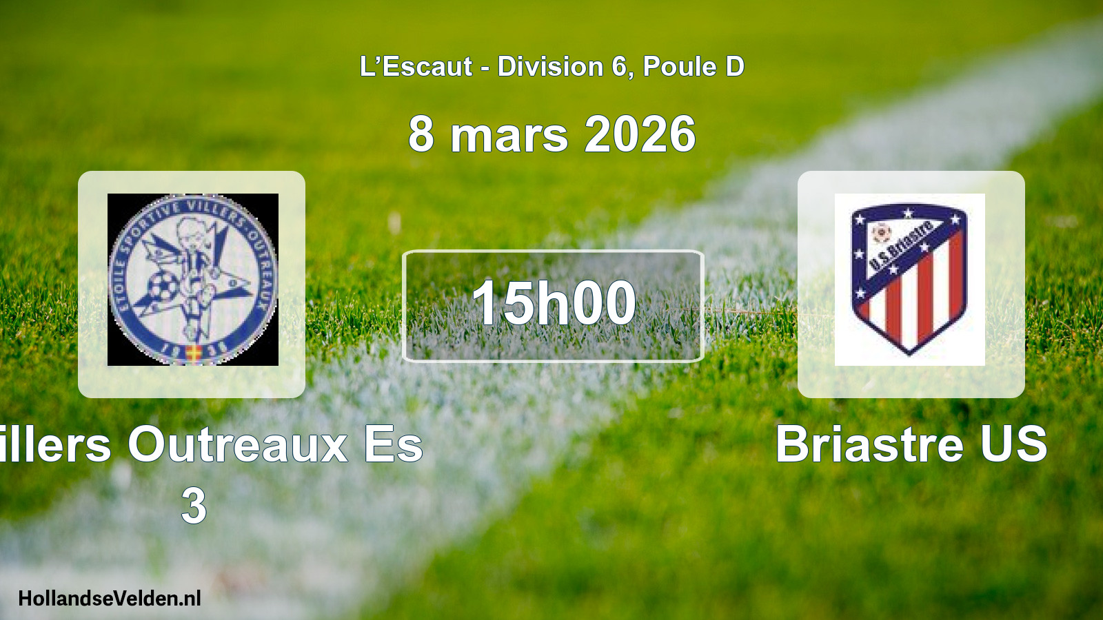 Match programmé: Villers Outreaux Es 3 - Briastre US (8 mars 2026)