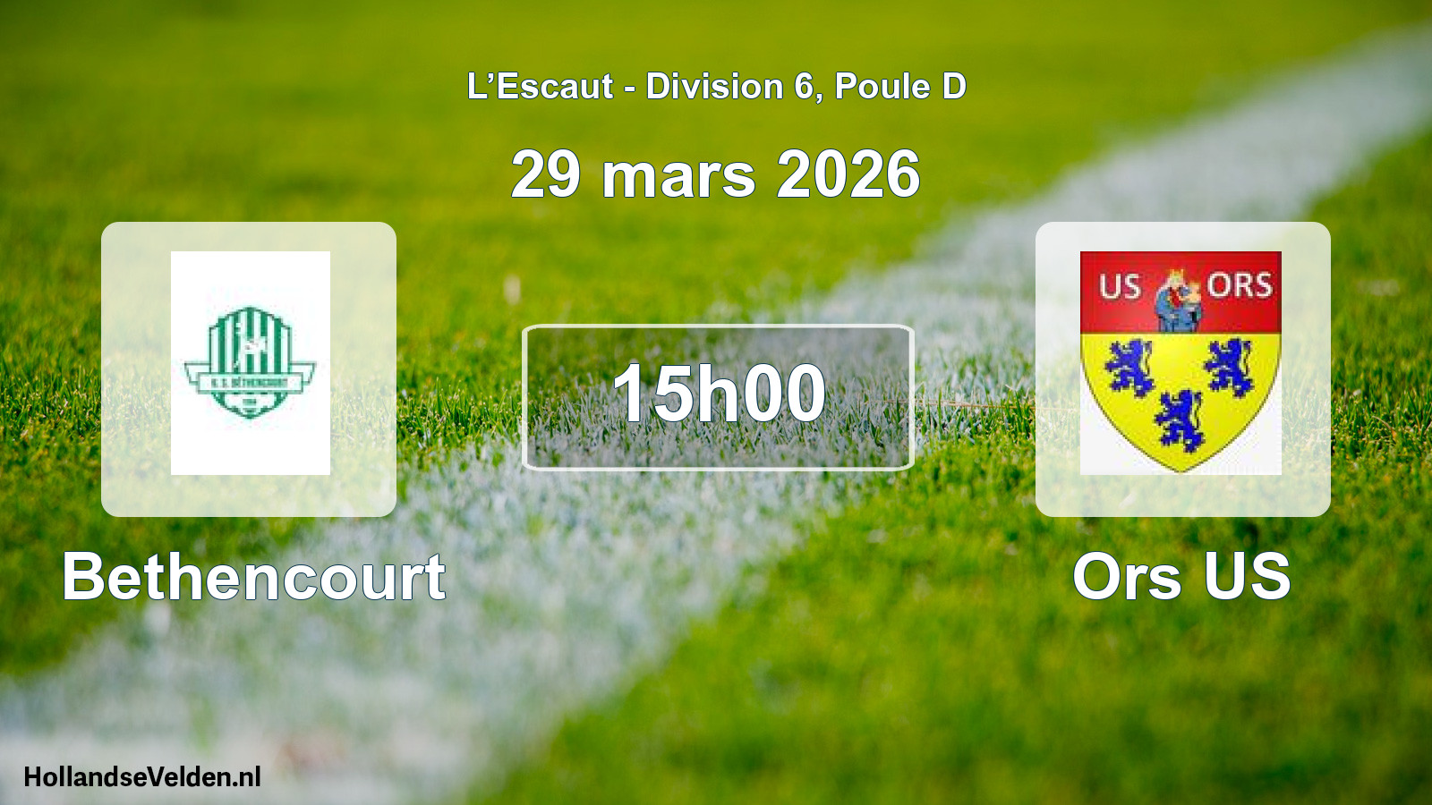 Match programmé: Bethencourt - Ors US (29 mars 2026)