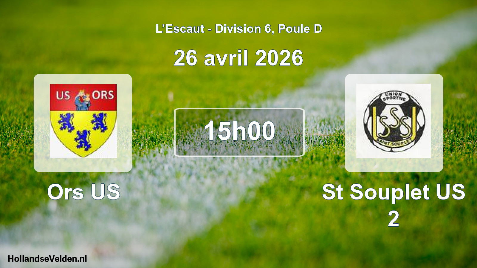 Geplande wedstrijd: Ors US - St Souplet US 2 (26 april 2026)
