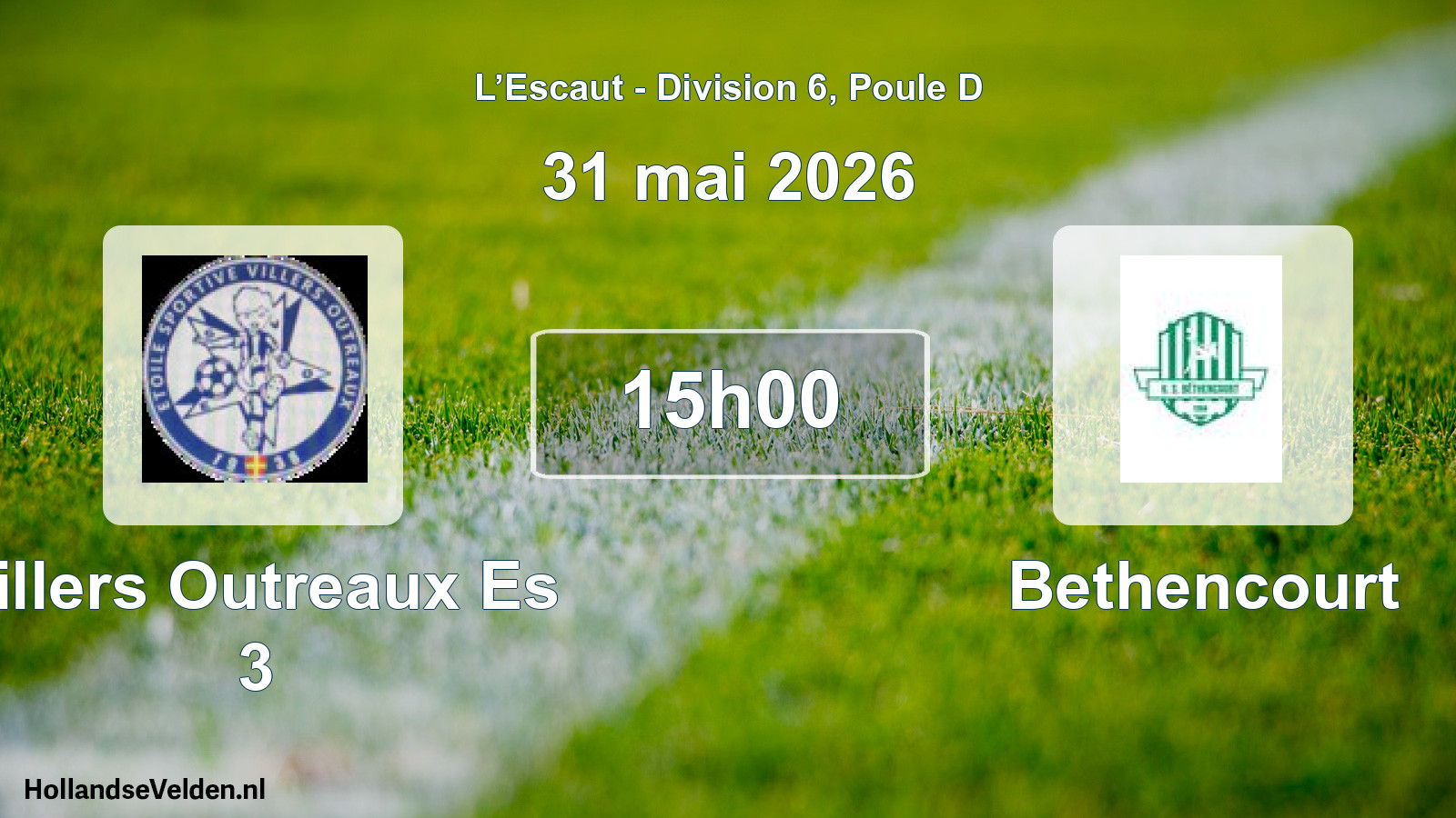 Match programmé: Villers Outreaux Es 3 - Bethencourt (31 mai 2026)