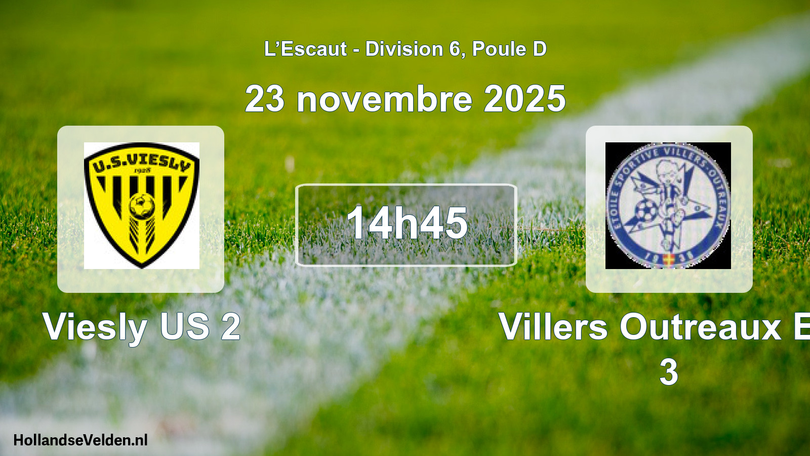 Match programmé: Viesly US 2 - Villers Outreaux Es 3 (23 novembre 2025)