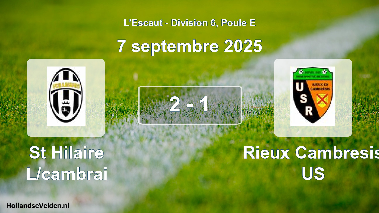 Gespeelde wedstrijd: St Hilaire L/cambrai - Rieux Cambresis US 2 - 1 (7 september 2025)