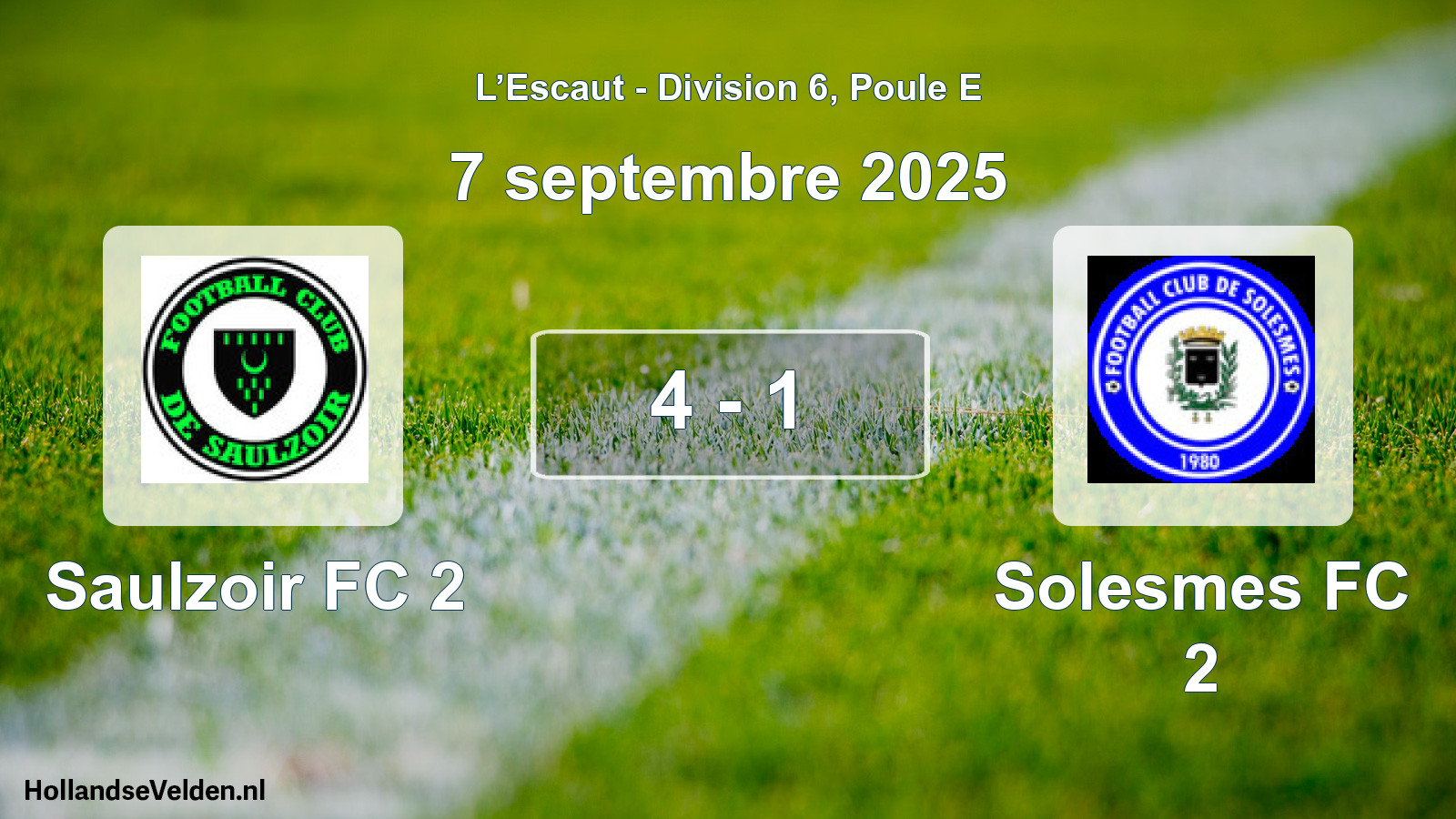 Total number of matches played: Saulzoir FC 2 - Solesmes FC 2 4 - 1 (7 September 2025)