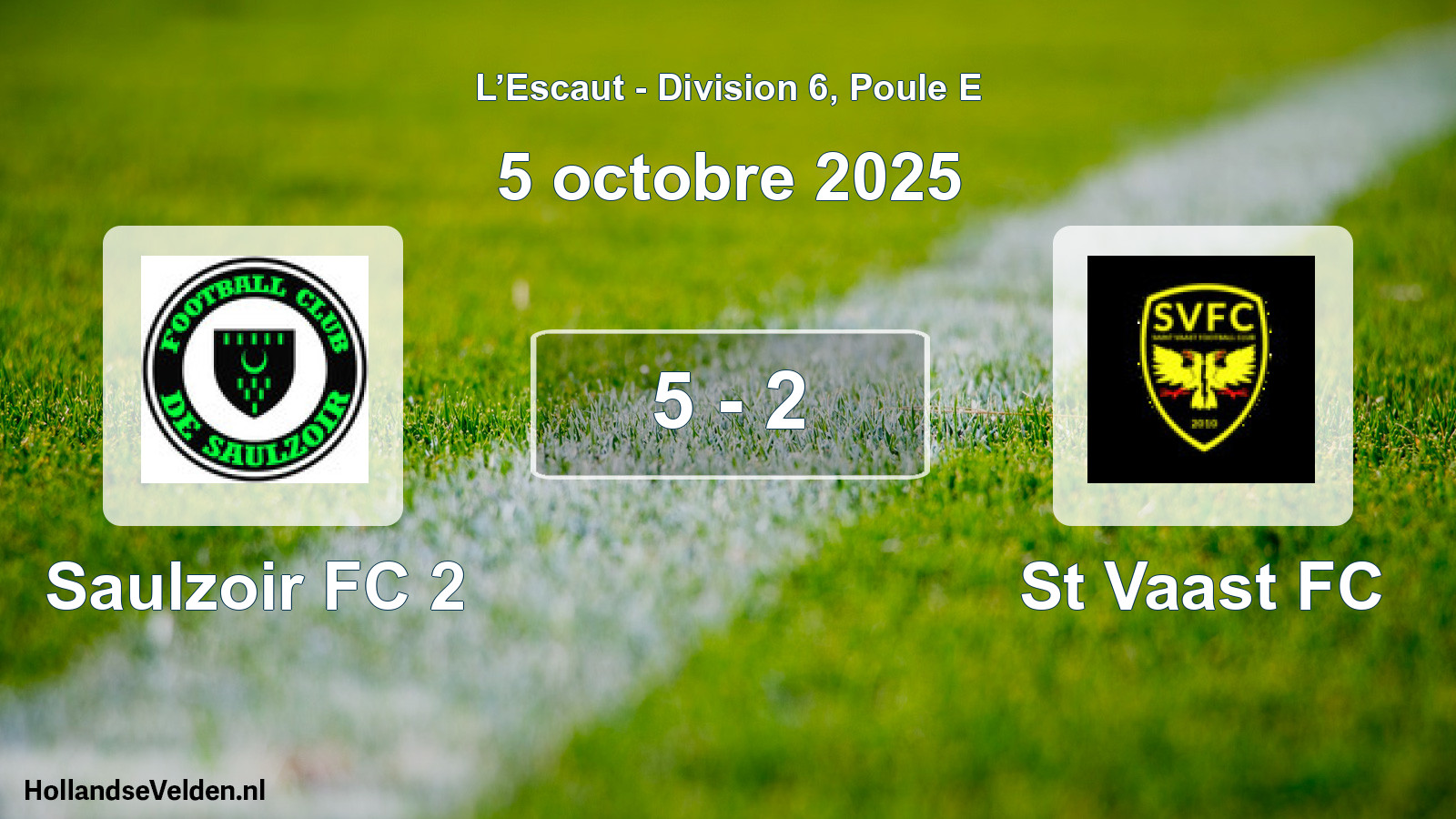 Match joué: Saulzoir FC 2 - St Vaast FC 5 - 2 (5 octobre 2025)