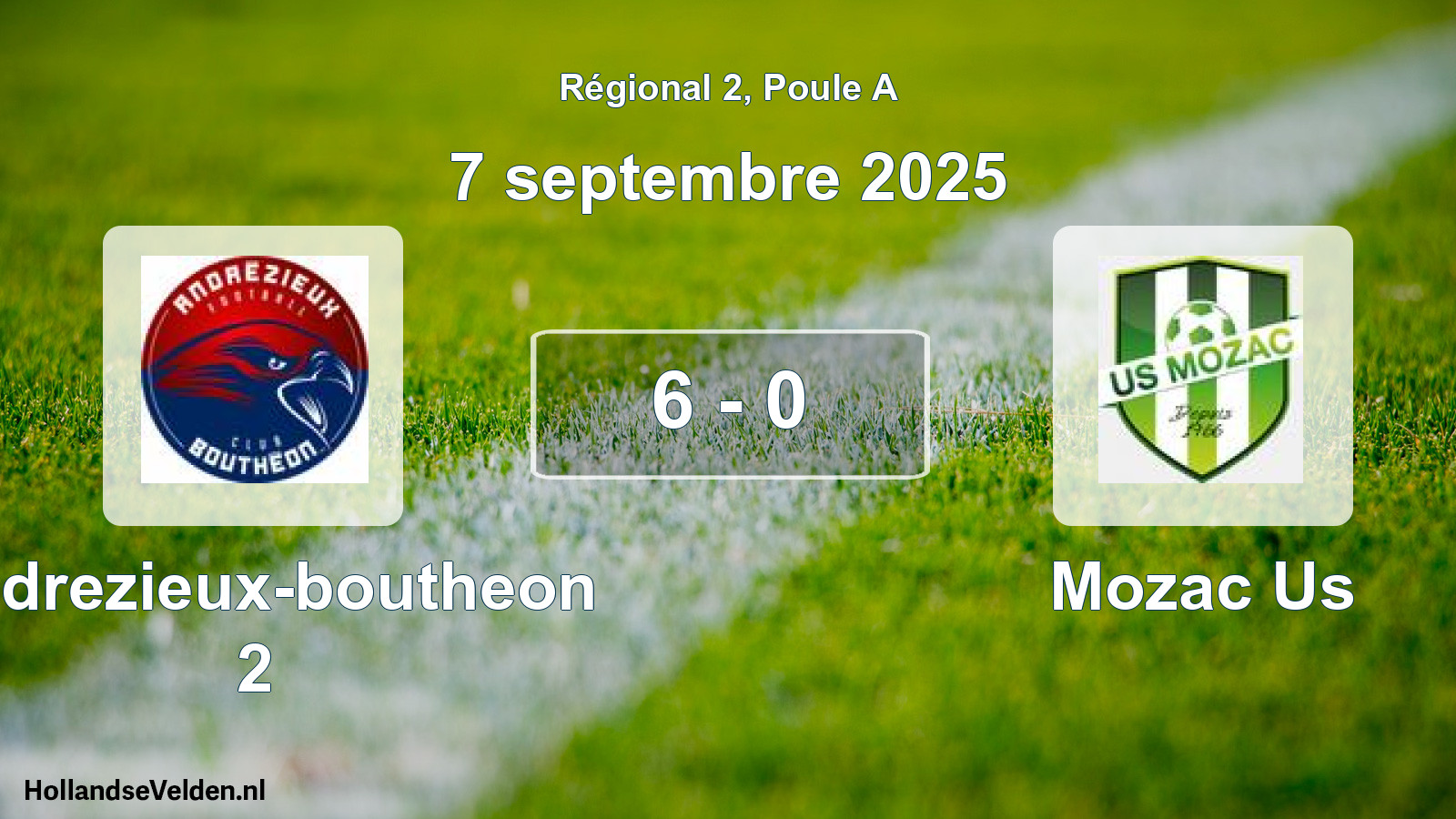 Gespeelde wedstrijd: Andrezieux-boutheon 2 - Mozac Us 6 - 0 (7 septembre 2025)