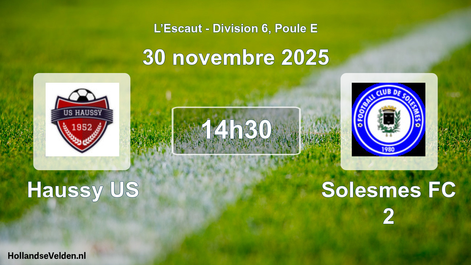 Match programmé: Haussy US - Solesmes FC 2 (30 novembre 2025)
