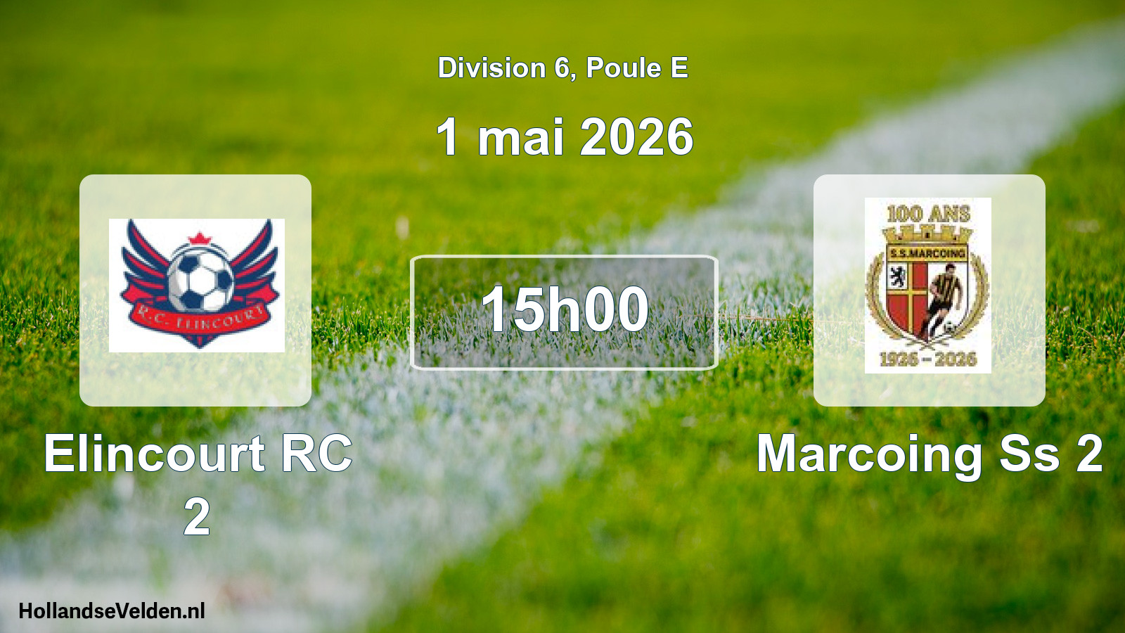 Geplande wedstrijd: Elincourt RC 2 - Marcoing Ss 2 (1 mei 2026)