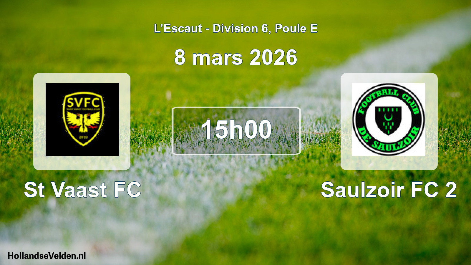 Match programmé: St Vaast FC - Saulzoir FC 2 (8 mars 2026)