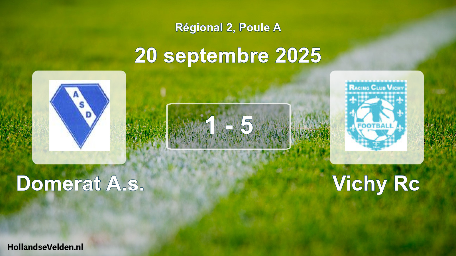 Gespeelde wedstrijd: Domerat A.s. - Vichy Rc 1 - 5 (20 septembre 2025)