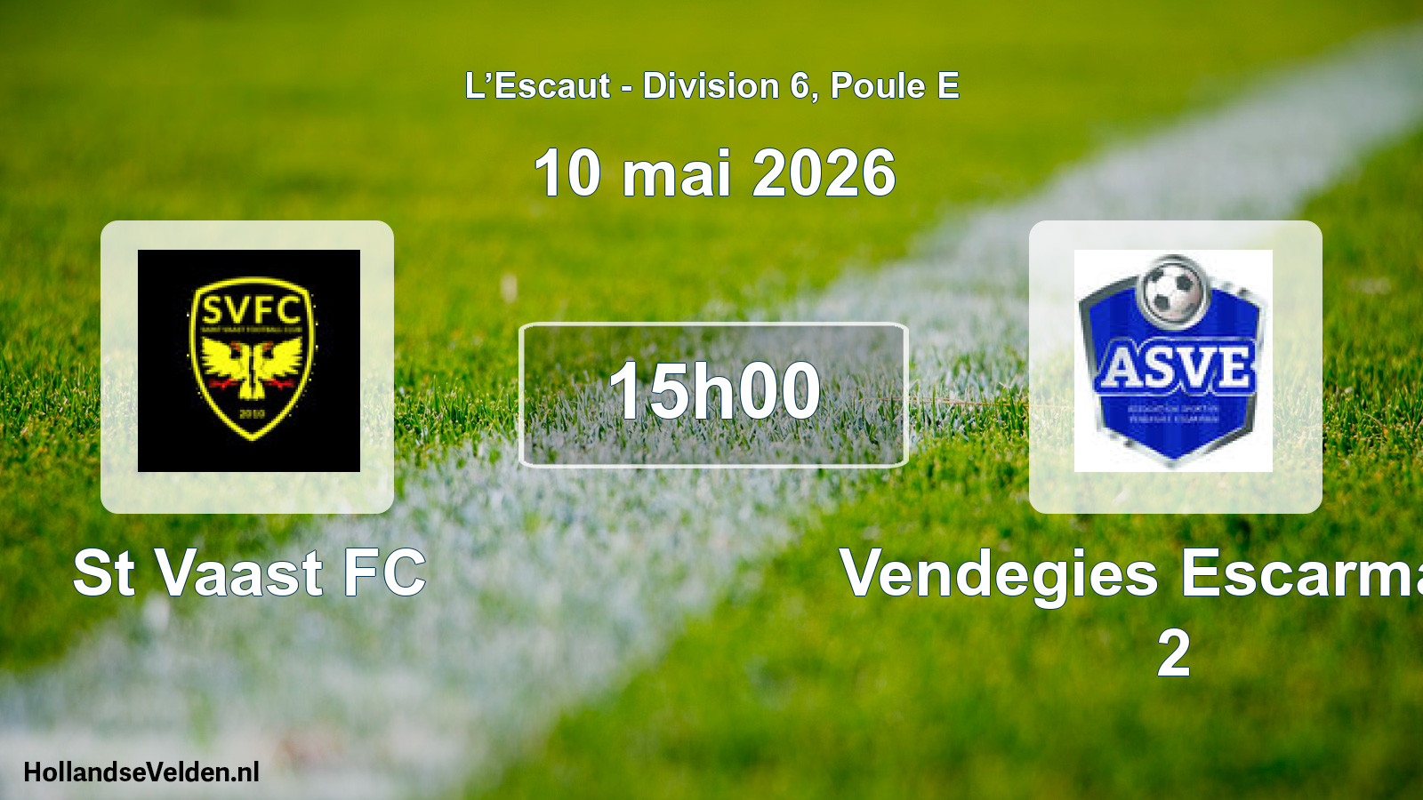 Match programmé: St Vaast FC - Vendegies Escarmain 2 (10 mai 2026)
