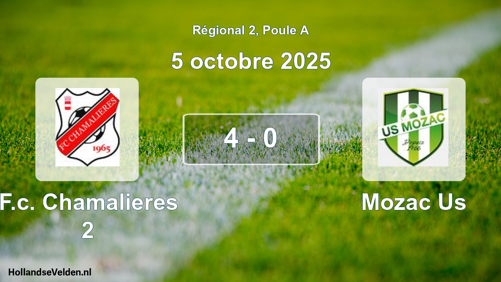 Total number of matches played: F.c. Chamalieres 2 - Mozac Us 4 - 0 (5 October 2025)
