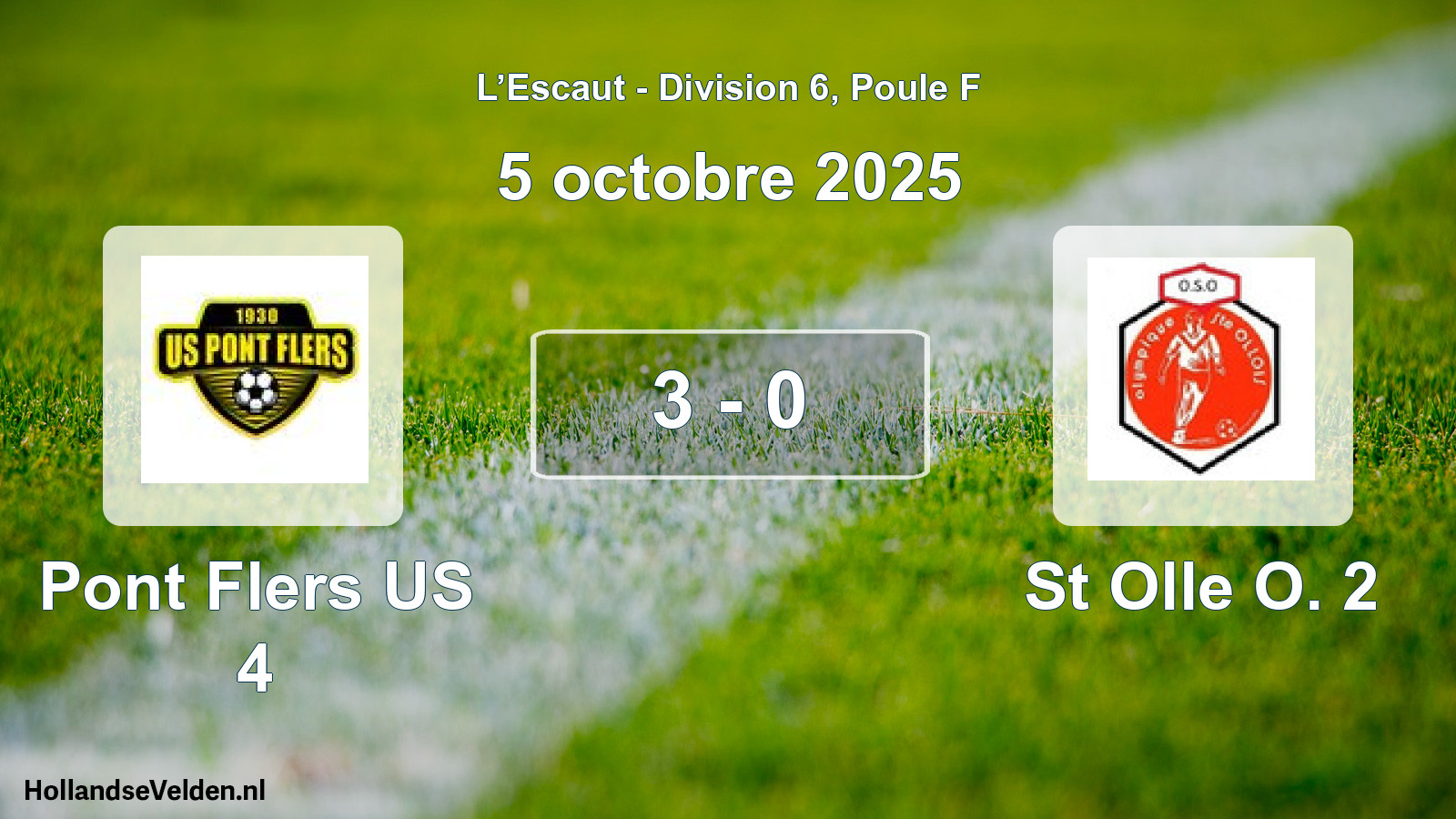 Match joué: Pont Flers US 4 - St Olle O. 2 3 - 0 (5 octobre 2025)
