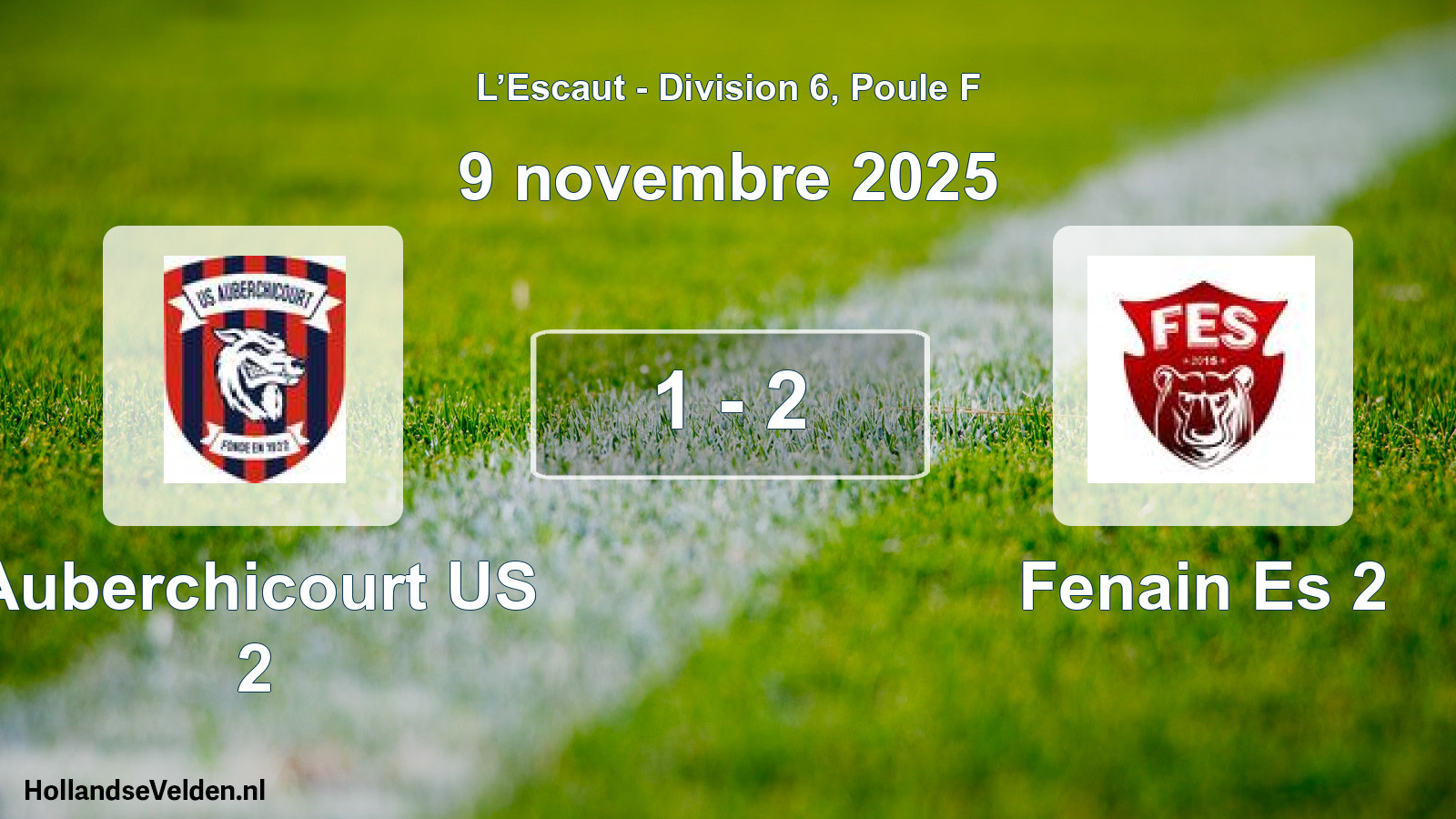 Match joué: Auberchicourt US 2 - Fenain Es 2 1 - 2 (9 novembre 2025)