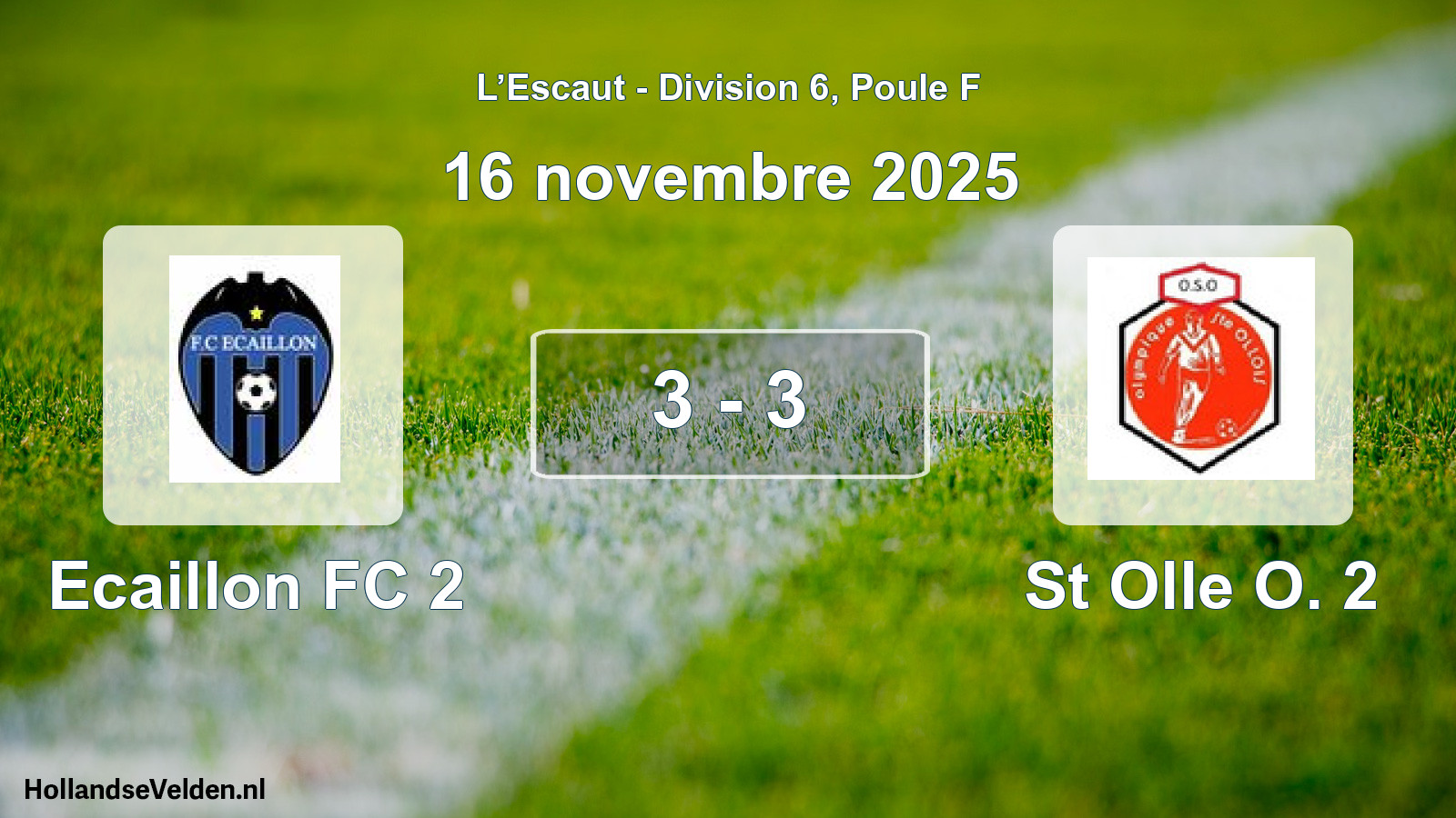 Match joué: Ecaillon FC 2 - St Olle O. 2 3 - 3 (16 novembre 2025)
