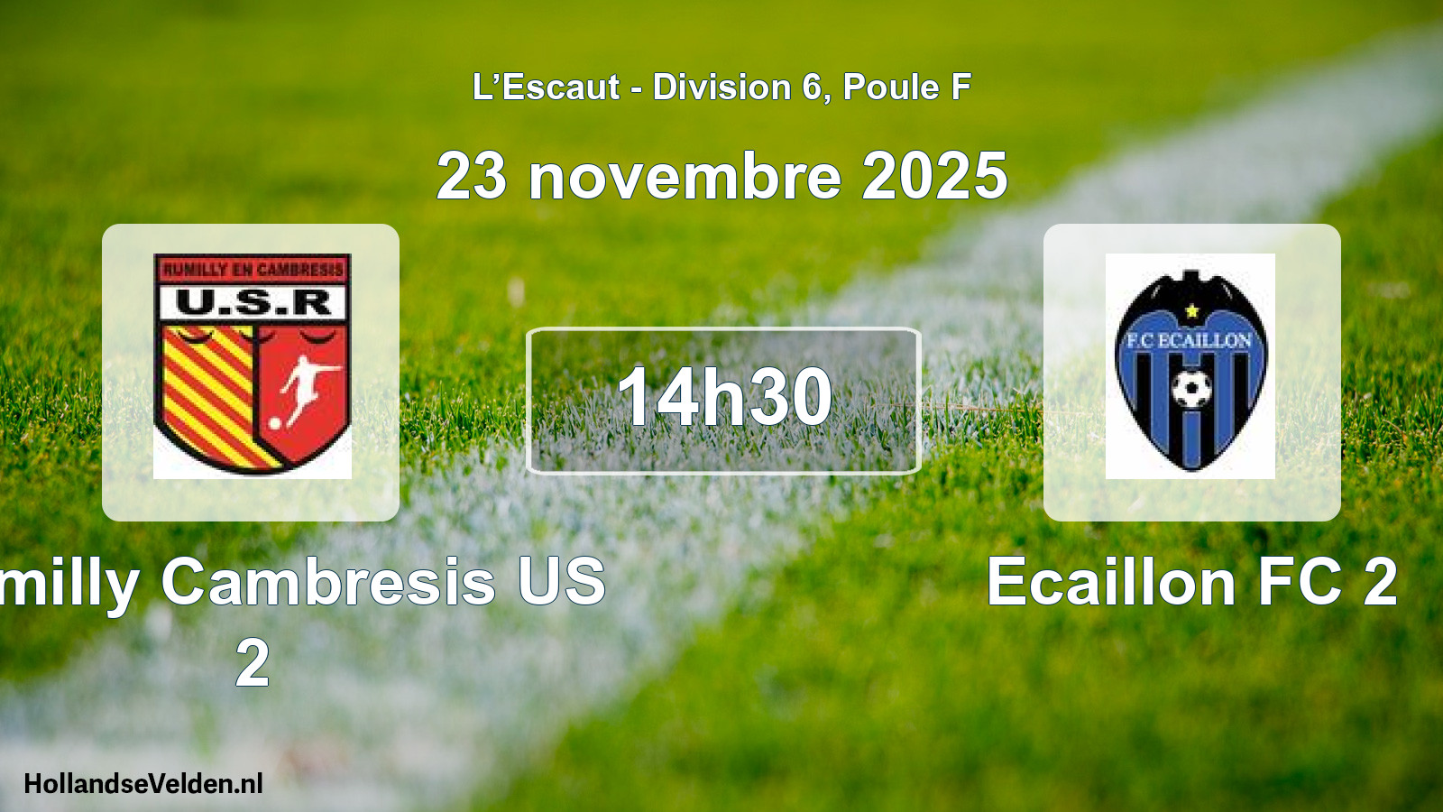 Match programmé: Rumilly Cambresis US 2 - Ecaillon FC 2 (23 novembre 2025)