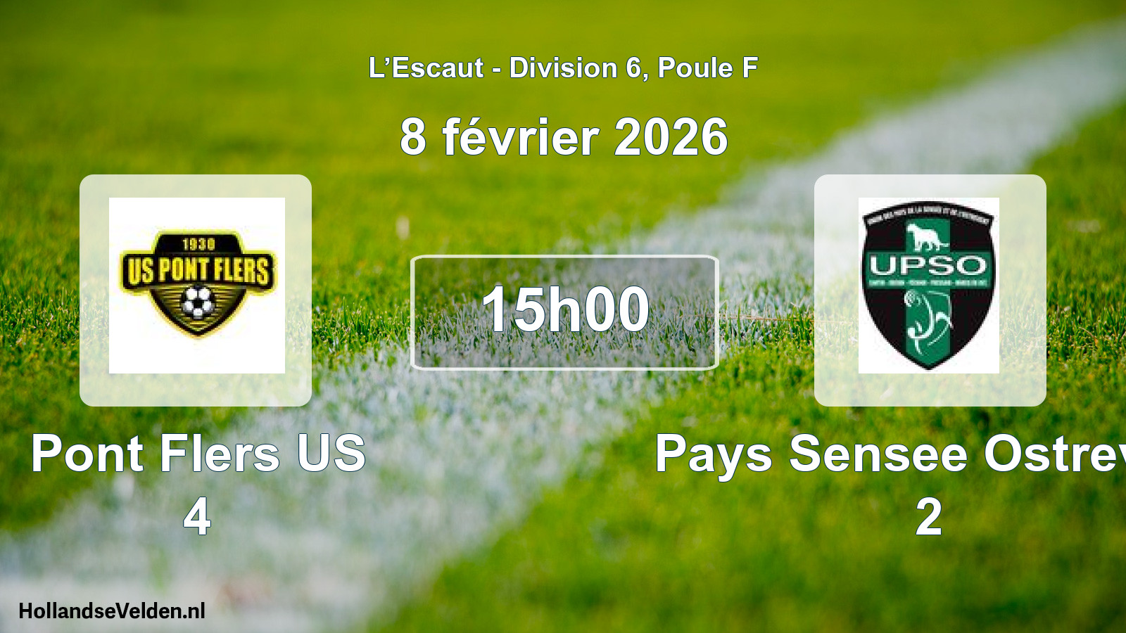 Match programmé: Pont Flers US 4 - Pays Sensee Ostreven 2 (8 février 2026)