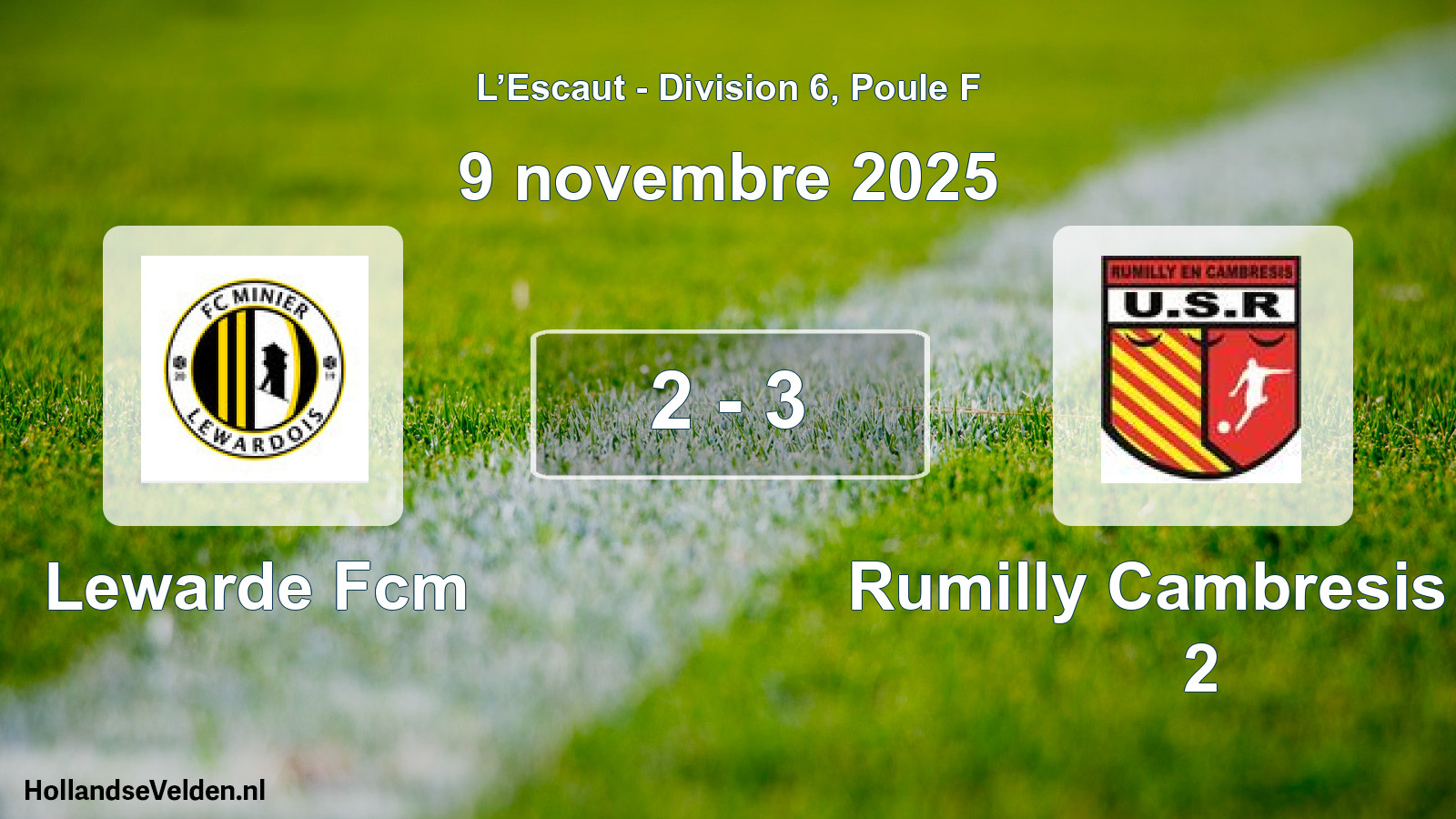 Match joué: Lewarde Fcm - Rumilly Cambresis US 2 2 - 3 (9 novembre 2025)