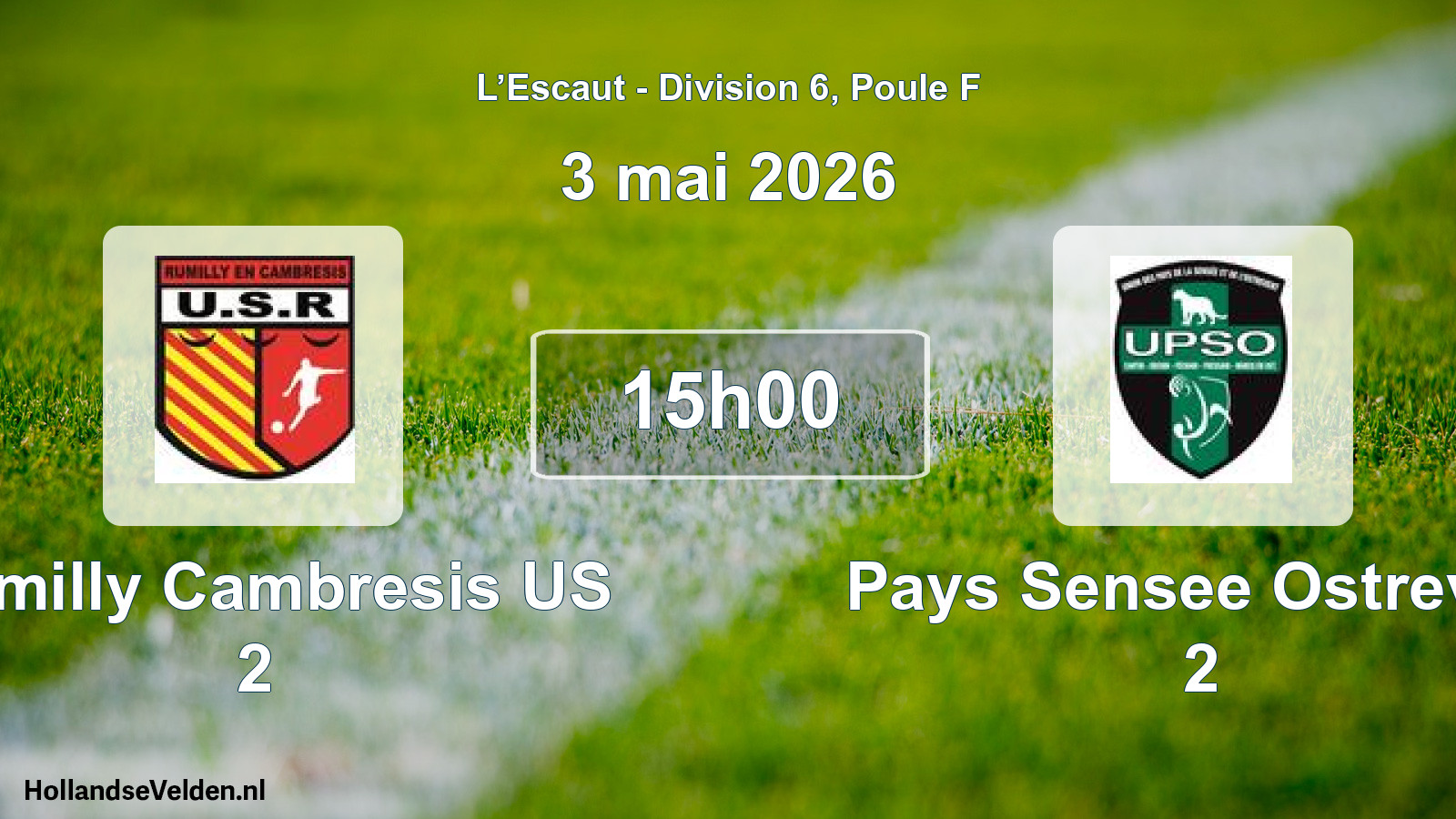 Match programmé: Rumilly Cambresis US 2 - Pays Sensee Ostreven 2 (3 mai 2026)