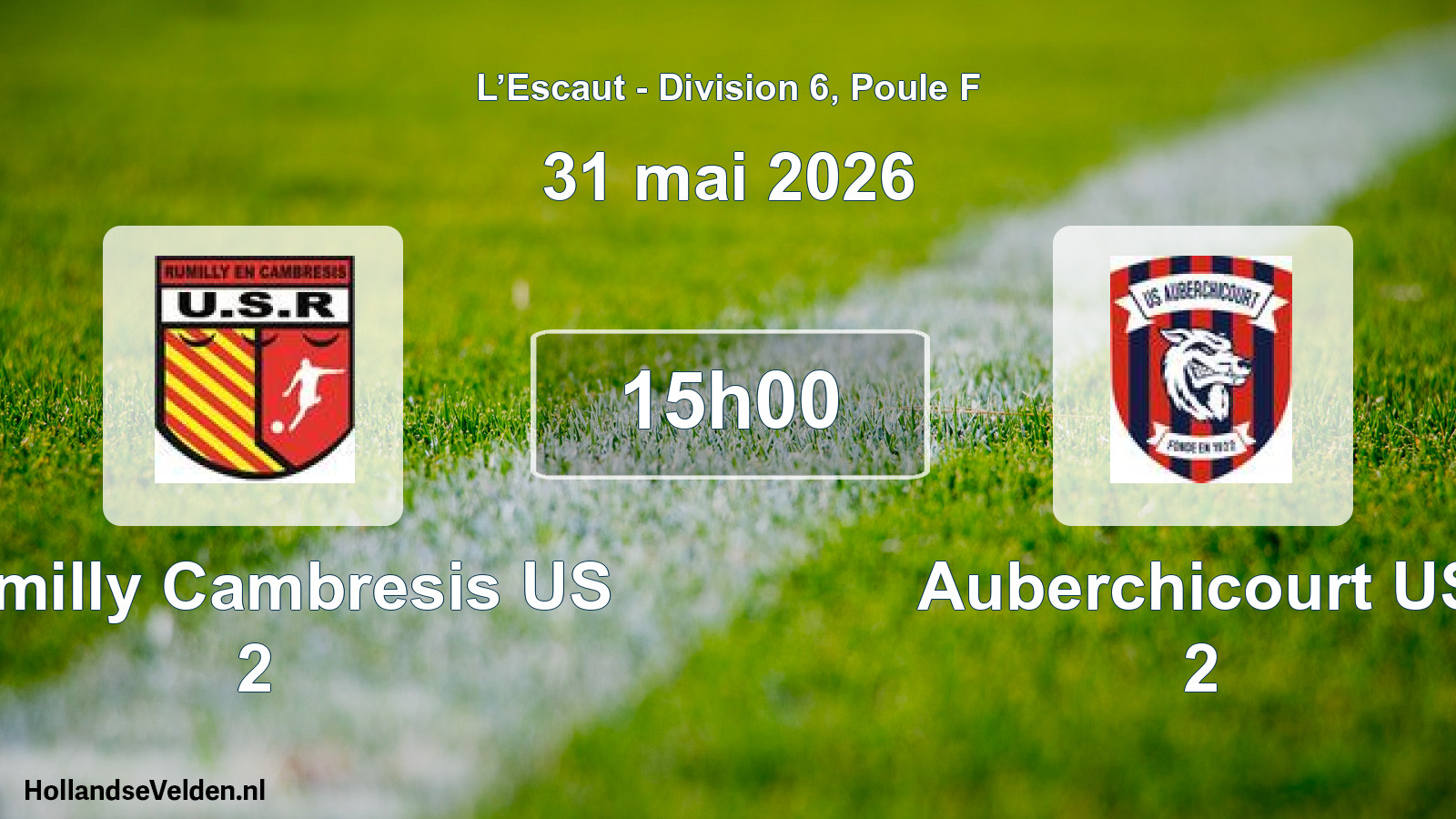 Match programmé: Rumilly Cambresis US 2 - Auberchicourt US 2 (31 mai 2026)