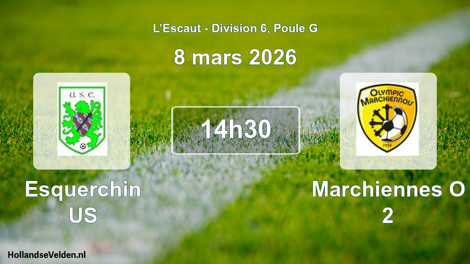 Match programmé: Esquerchin US - Marchiennes O 2 (8 mars 2026)