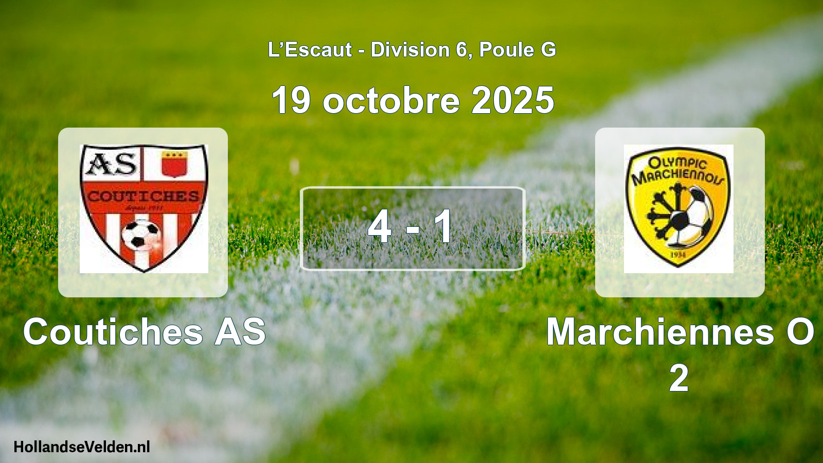 Match joué: Coutiches AS - Marchiennes O 2 4 - 1 (19 octobre 2025)