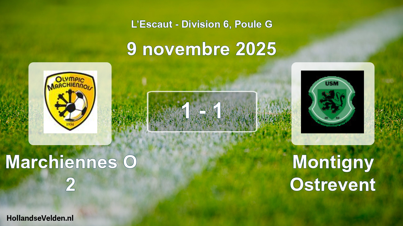 Gespeelde wedstrijd: Marchiennes O 2 - Montigny Ostrevent 1 - 1 (9 november 2025)
