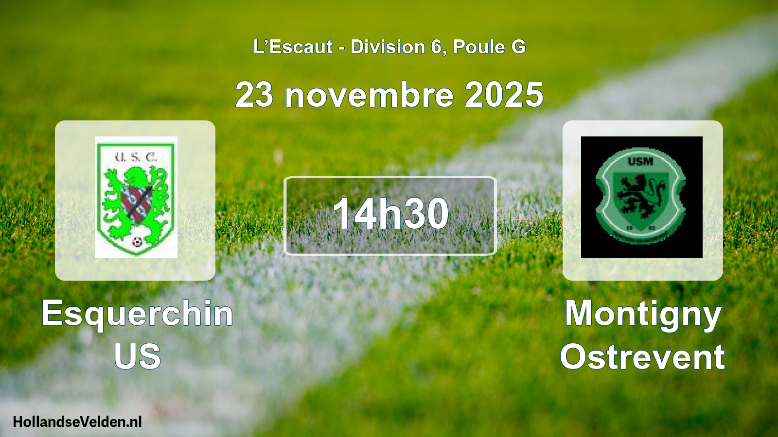 Match programmé: Esquerchin US - Montigny Ostrevent (23 novembre 2025)