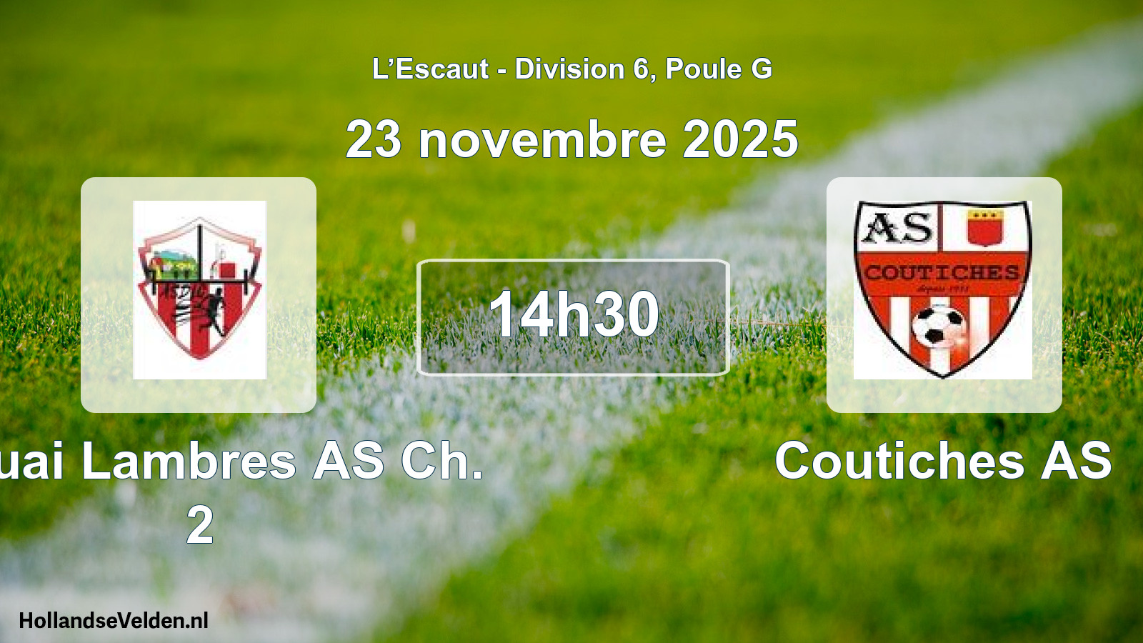 Match programmé: Douai Lambres AS Ch. 2 - Coutiches AS (23 novembre 2025)