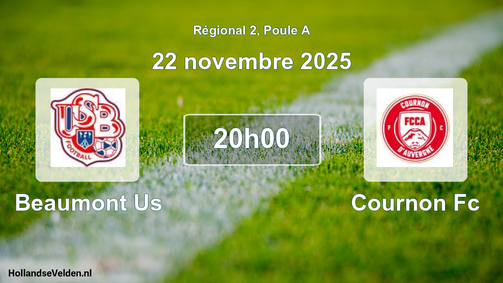 Geplande wedstrijd: Beaumont Us - Cournon Fc (22 novembre 2025)