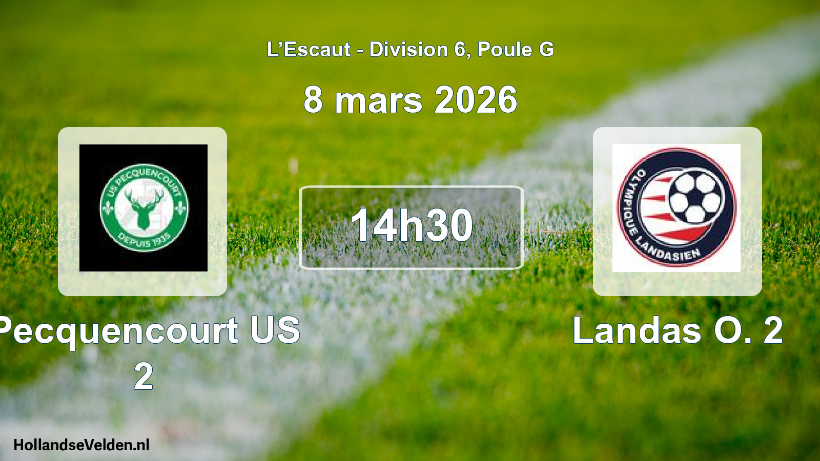 Match programmé: Pecquencourt US 2 - Landas O. 2 (8 mars 2026)