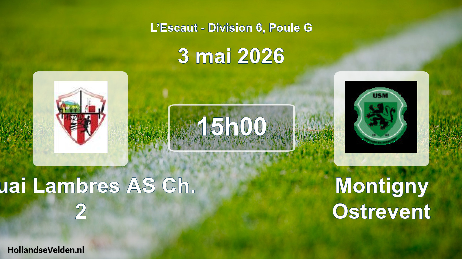 Match programmé: Douai Lambres AS Ch. 2 - Montigny Ostrevent (3 mai 2026)