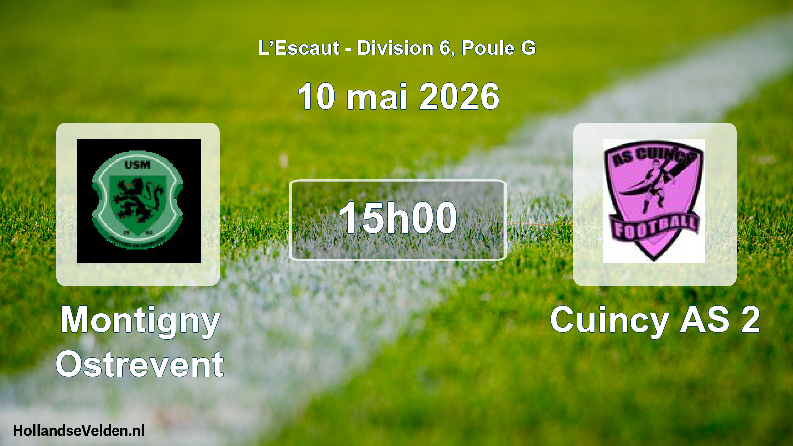Match programmé: Montigny Ostrevent - Cuincy AS 2 (10 mai 2026)