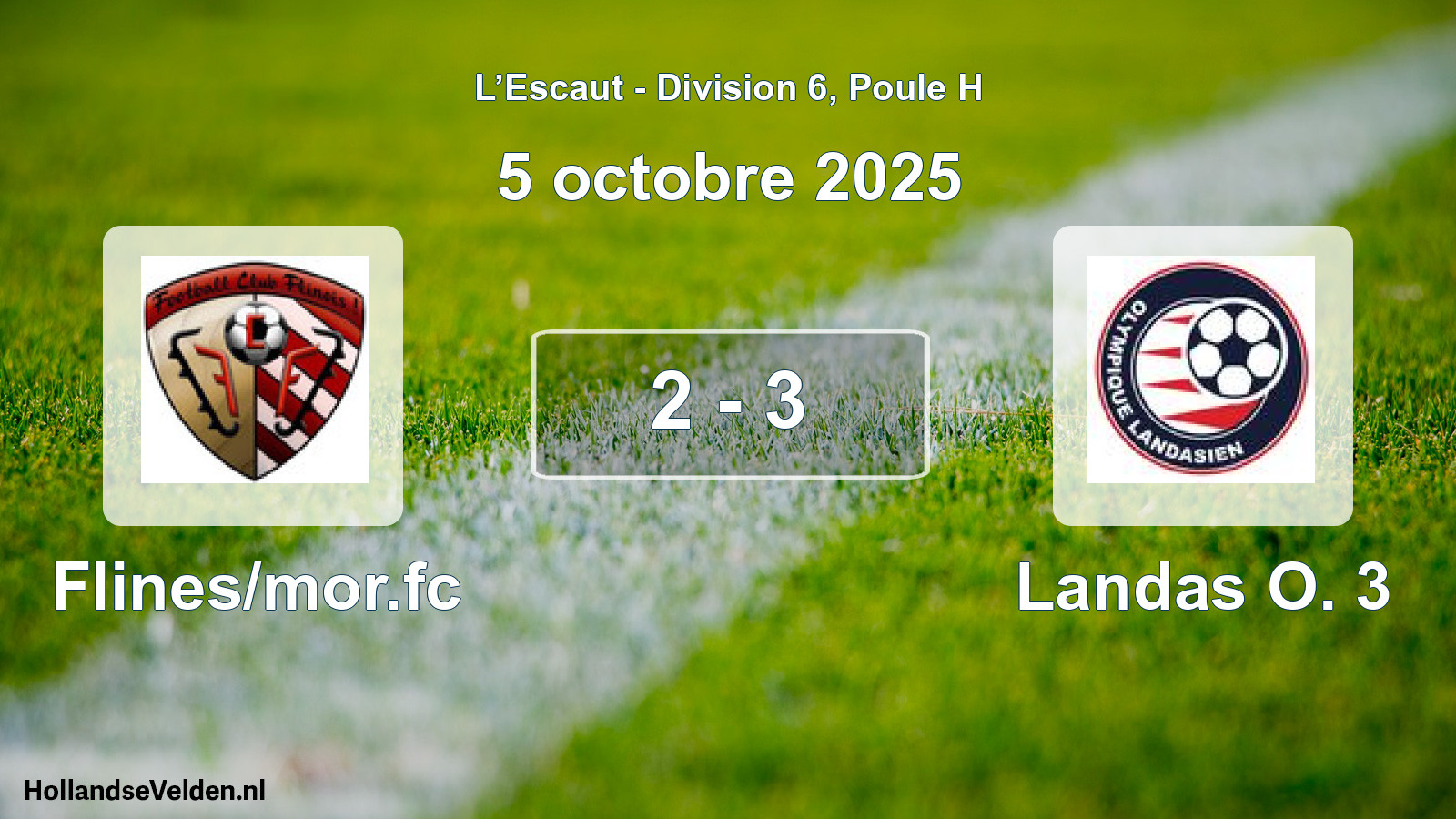Match joué: Flines/mor.fc - Landas O. 3 2 - 3 (5 octobre 2025)