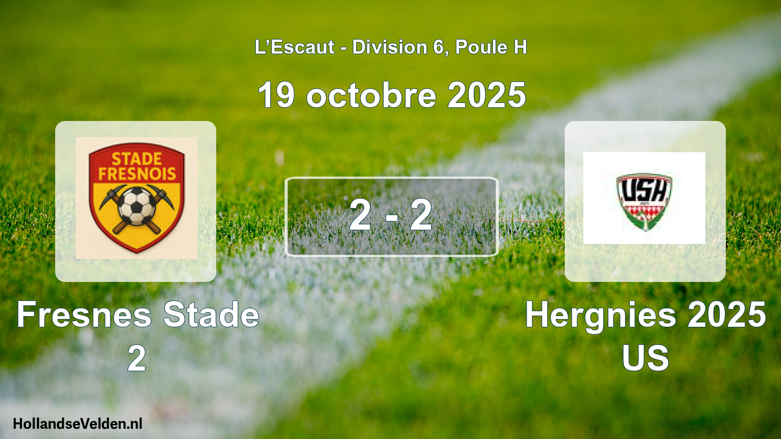 Match joué: Fresnes Stade 2 - Hergnies 2025 US 2 - 2 (19 octobre 2025)