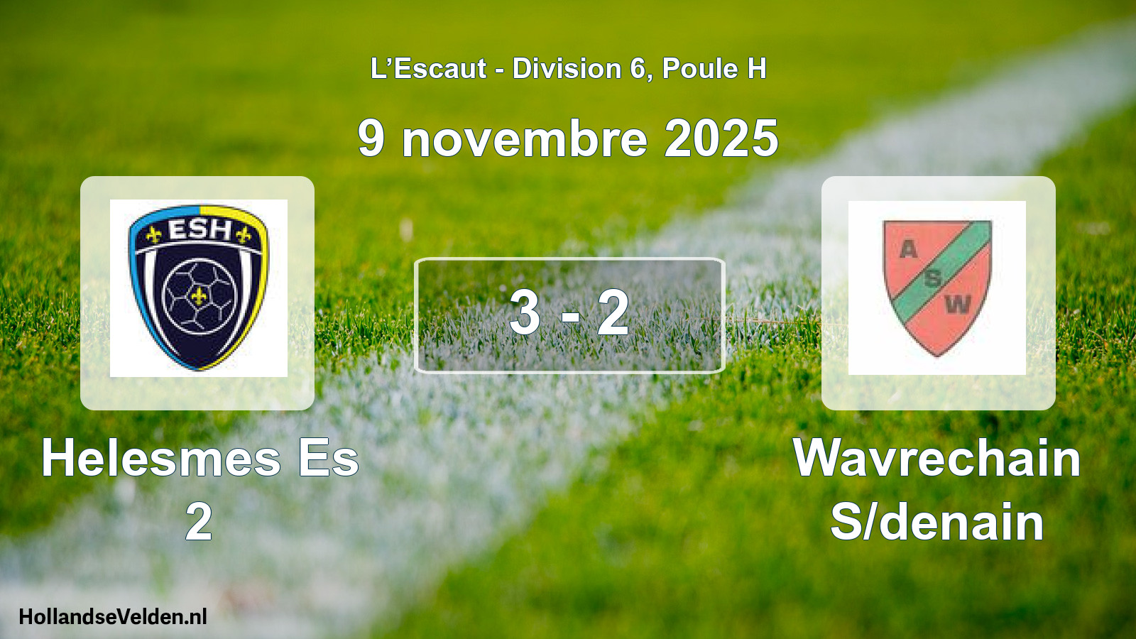 Match joué: Helesmes Es 2 - Wavrechain S/denain 3 - 2 (9 novembre 2025)