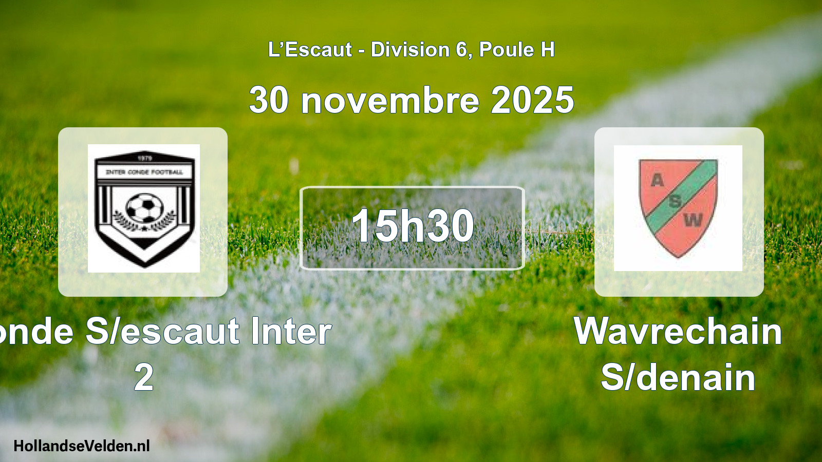Match programmé: Conde S/escaut Inter 2 - Wavrechain S/denain (30 novembre 2025)