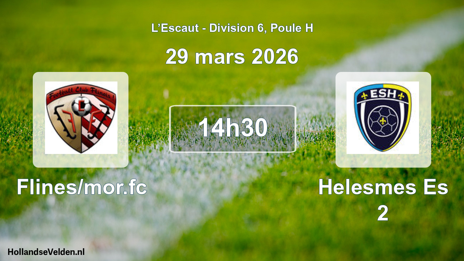 Match programmé: Flines/mor.fc - Helesmes Es 2 (29 mars 2026)