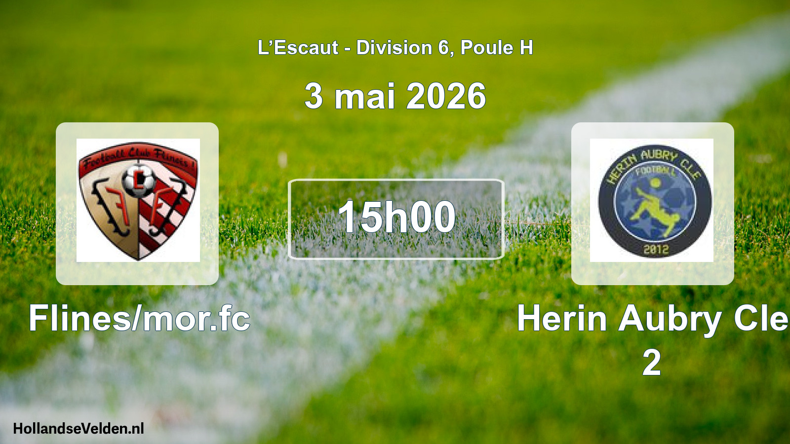 Match programmé: Flines/mor.fc - Herin Aubry Cle 2 (3 mai 2026)