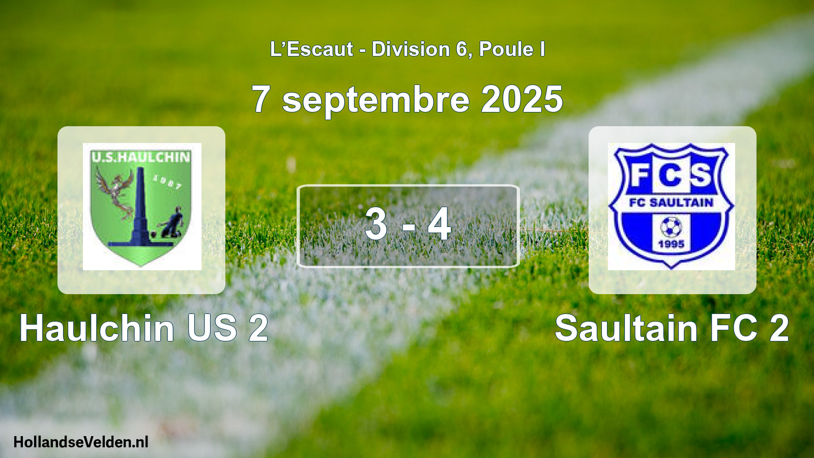 Total number of matches played: Haulchin US 2 - Saultain FC 2 3 - 4 (7 September 2025)