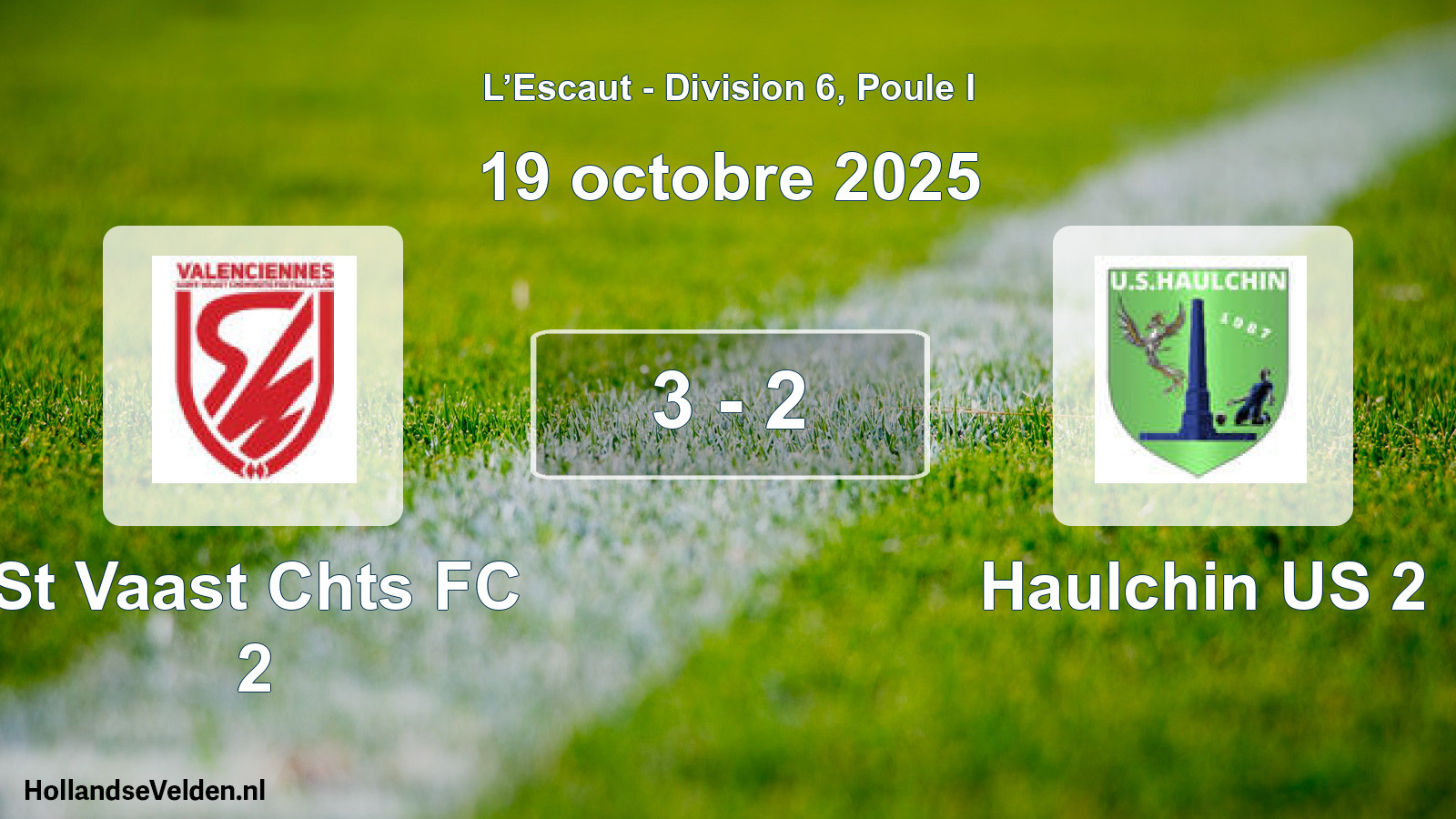 Match joué: St Vaast Chts FC 2 - Haulchin US 2 3 - 2 (19 octobre 2025)