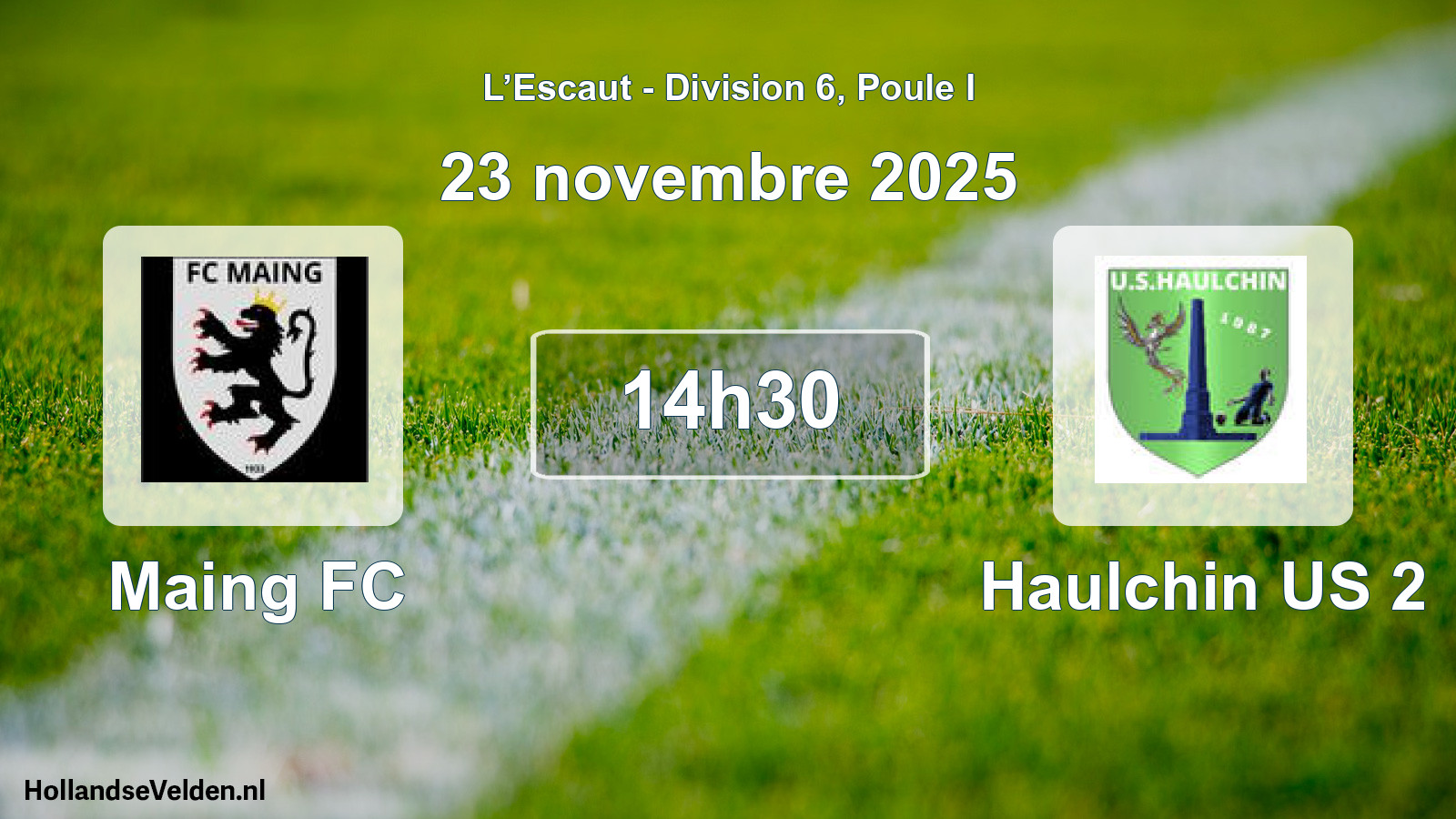 Match programmé: Maing FC - Haulchin US 2 (23 novembre 2025)